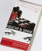 Erdbeere-schwarze Johannisbeere, 52% Cacao Zart& Bitter Schokolade