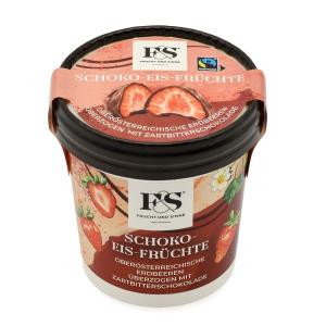 Schoko-Eis-Erdbeeren Zartbitter Schokolade